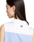 Фото #4 товара Women's Letterman Striped Sleeveless Polo Shirt