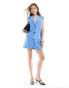 Фото #1 товара ASOS DESIGN oversized tux mini dress in light blue