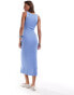 Фото #3 товара Mango knitted ribbed midi dress in light blue