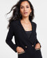 Фото #3 товара Women's Braid-Trim Notch-Collar Sweater Blazer, Created for Macy's