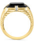 ფოტო #4 პროდუქტის EFFY® Men's Onyx & Diamond (1/10 ct. t.w.) Ring in Gold-Plated Sterling Silver