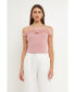 Фото #3 товара Women's Strapless Knit Feather Top