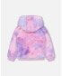Фото #3 товара Куртка для малышей Deux Par Deux с капюшоном из искусственного меха в технике тай дай фиолетового цвета