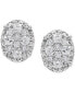 ფოტო #3 პროდუქტის Diamond Oval Cluster Stud Earrings (1/2 ct. t.w.) in 14k White Gold