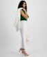 Фото #3 товара Women's High Rise Pull-On Linen-Blend Cropped Pants, Created for Macy's