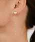 Polished Pebble Linear Crystal Chain Drop Earrings