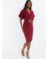 ფოტო #3 პროდუქტის Women's Gold Buckle Wrap Dress