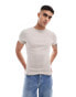 ASOS DESIGN essential muscle fit rib t-shirt in stone