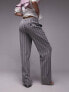 Topshop Tall stripe low slung linen trousers in multi