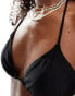 Brave Soul triangle bikini top in black