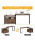 Reversible L-Shaped Desk with Drawers, Corner Home Office Desk with Storage Shelves, Industrial Writing Workstation Table for Home Office, Small Space (Rustic Brown)