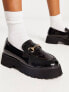 RAID Wide Fit Monster chunky loafers in black patent