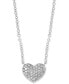 Фото #1 товара EFFY Collection eFFY® Diamond Pavé Heart 18" Pendant Necklace (1/8 ct. t.w.) in Sterling Silver or 14k Gold-Plated Sterling Silver