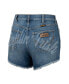 Фото #4 товара Women's x Wrangler Blue Notre Dame Fighting Irish Retro High Rise Cut-Off Shorts