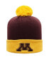 Шапка вязаная с помпоном Top of the World мужская Миннесота Golden Gophers Maroon, Gold Core 2-тона Maroon, Gold - фото #1