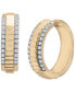 ფოტო #1 პროდუქტის Diamond Border Textured Small Hoop Earrings (1/2 ct. t.w.) in Gold Vermeil, Created for Macy's