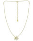 Фото #3 товара Cubic Zirconia Starburst Pendant Necklace, 16" + 2" extender, Created for Macy's