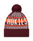 Men's Maroon Virginia Tech Hokies Logo Striped Cuff Knit Hat with Pom