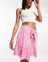 Фото #1 товара JDY tie waist mini skirt in pink & cream ditsy floral