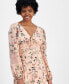 ფოტო #4 პროდუქტის Juniors' V-Neck Lace-Trim Floral Midi Dress