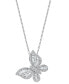 ფოტო #1 პროდუქტის EFFY® Diamond Butterfly 18" Pendant Necklace (5/8 ct. t.w.) in 14k White Gold