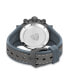 ფოტო #3 პროდუქტის Men's Partenza Collection Chronograph Timepiece Black Silicon with Gray Leather Strap Watch, 49mm