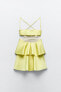Фото #3 товара Атласное мини-платье объемного кроя ZARA