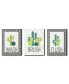 Фото #1 товара Prickly Cactus - Wall Art - 7.5 x 10 in - Set of 3 Signs - Wash, Brush, Flush