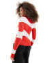 Mango wave stripe jumper in red and white