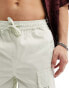 Фото #5 товара Another Influence cotton twill cargo shorts in off white