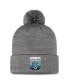 Фото #1 товара Men's Gray Seattle Kraken Authentic Pro Home Ice Cuffed Knit Hat with Pom