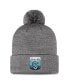 Men's Gray Seattle Kraken Authentic Pro Home Ice Cuffed Knit Hat with Pom