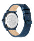 ფოტო #2 პროდუქტის Men's Caine Blue Leather Strap Watch 42mm