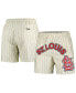 ფოტო #1 პროდუქტის Men's Cream St. Louis Cardinals Pinstripe Retro Classic Woven Shorts