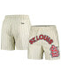 Men's Cream St. Louis Cardinals Pinstripe Retro Classic Woven Shorts Бежевый, L - фото #1