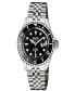 ფოტო #1 პროდუქტის Men's Wall Street Swiss Automatic Silver-Tone Stainless Steel Bracelet Watch 43mm