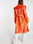 Фото #2 товара Annorlunda vinyl faux fur trim jacket in orange