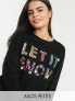 ASOS DESIGN Petite Charity Christmas jumper sequin let it snow for ASOS Foundation