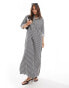 JDY maxi shirt dress in stripe Черный, XS - EU 34 - фото #1