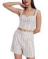 ფოტო #5 პროდუქტის Women's Striped Linen Blend Shorts