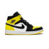Кроссовки Nike Air Jordan 1 Mid Yellow Toe Black (Белый, Желтый, Черный)