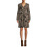 Фото #1 товара Scoop Blouson Sleeve Wrap Dress Camo Print Women's size M 8-10