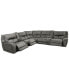 Фото #6 товара CLOSEOUT! Terrine 7-Pc. Fabric Sectional with 3 Power Motion Recliners and 2 USB Consoles, Created for Macy's