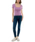 ფოტო #4 პროდუქტის Juniors' Square-Neck Short-Sleeve Pointelle Sweater