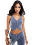 Фото #1 товара Missyempire denim waistcoat co-ord in blue