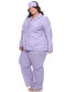 Фото #3 товара Plus Size Pajama Set, 3-Piece