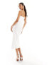Фото #7 товара Vesper exclusive cami ruched bust midi dress in white