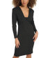 Фото #4 товара Women's Pleated V-Neck Sheath Dress