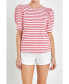 Фото #1 товара Women's Stripe Knit T-Shirt