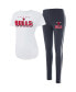 Фото #1 товара Women's White, Charcoal Chicago Bulls Sonata T-shirt and Leggings Sleep Set